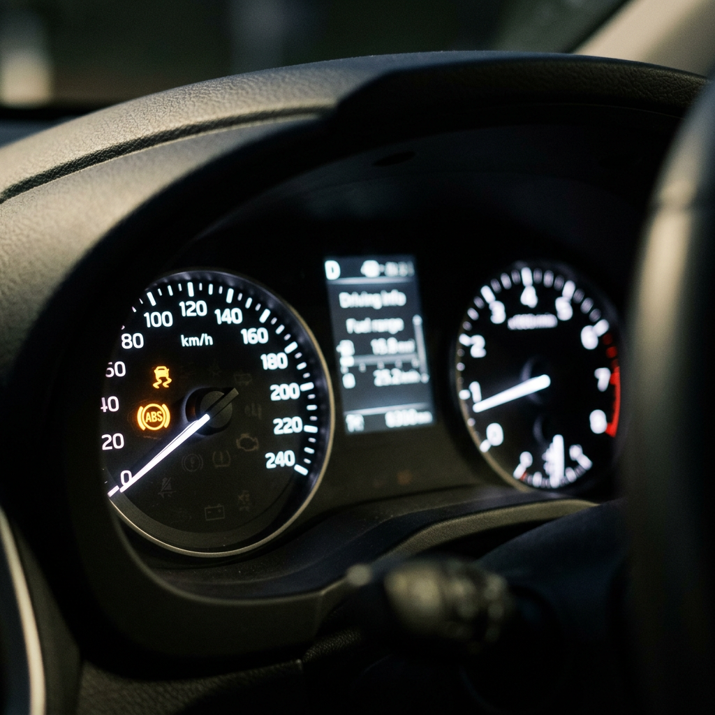 ABS warning light on the dashboard